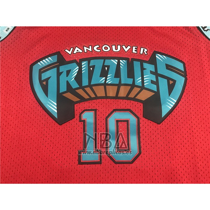 Camiseta Memphis Grizzlies Mike Bibby NO 10 Mitchell & Ness 1998-99 Rojo